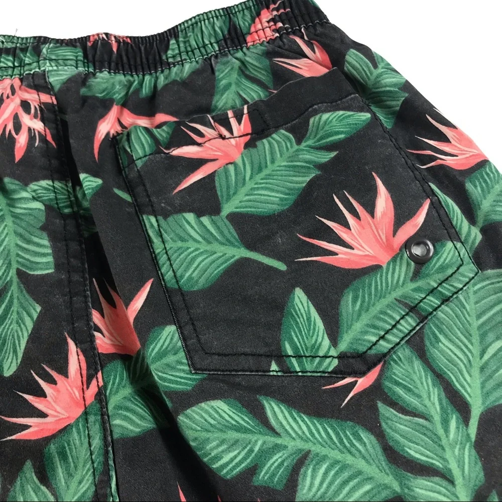 •MARINE LAYER• Hamilton Trunks Faded Black Floral Pocket